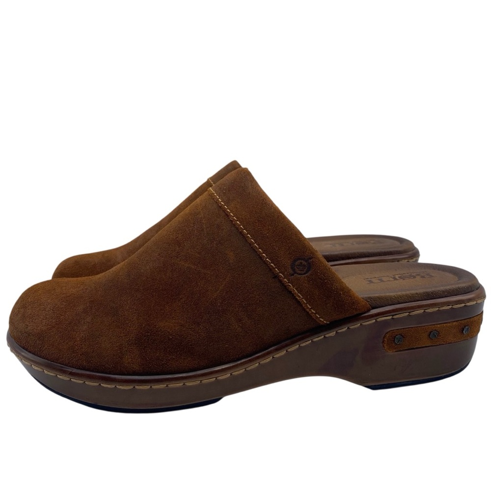 Born Womens Shoes Bandy Mules Sz 10 Brown Suede Slip On Burnished Comfort Casual - Picture 2 of 15